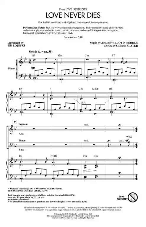 Lloyd Webber, Andrew Love Never Dies