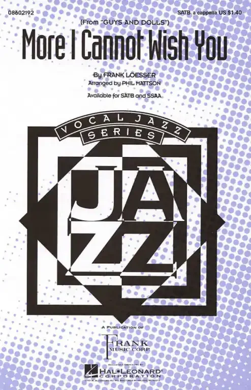 Loesser, Frank More I cannot Wish You (from Guys and Dolls)