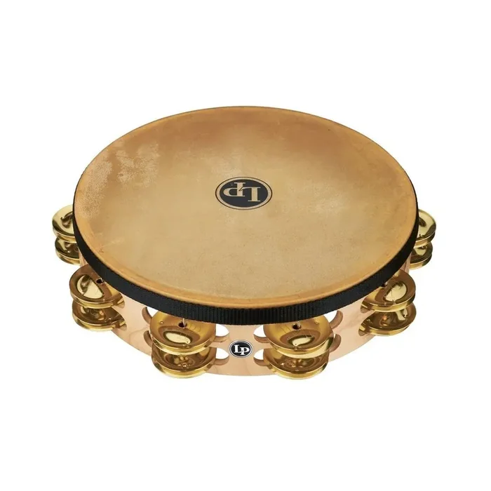 LP Tambourine Pro 10in Double Row With Head LP384-BR 10″ Brass