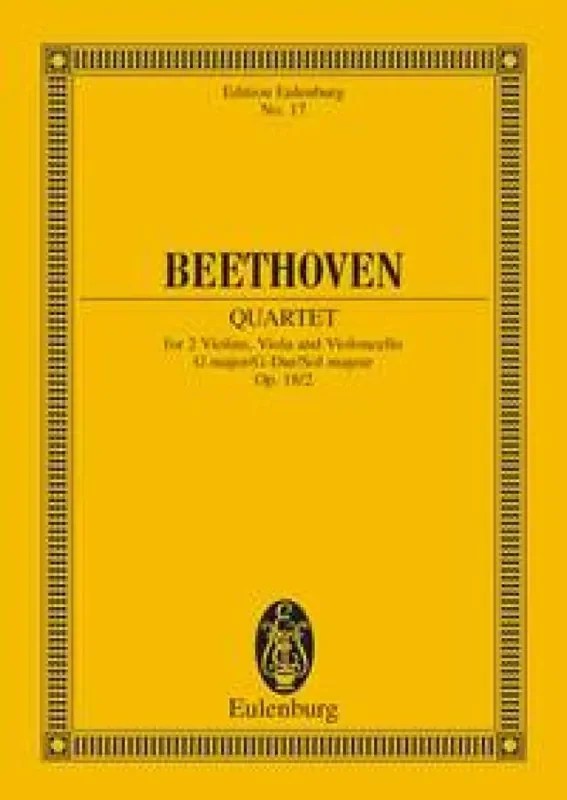 Ludwig van Beethoven String Quartet In G Major Op. 18 No. 2 Streichquartett
