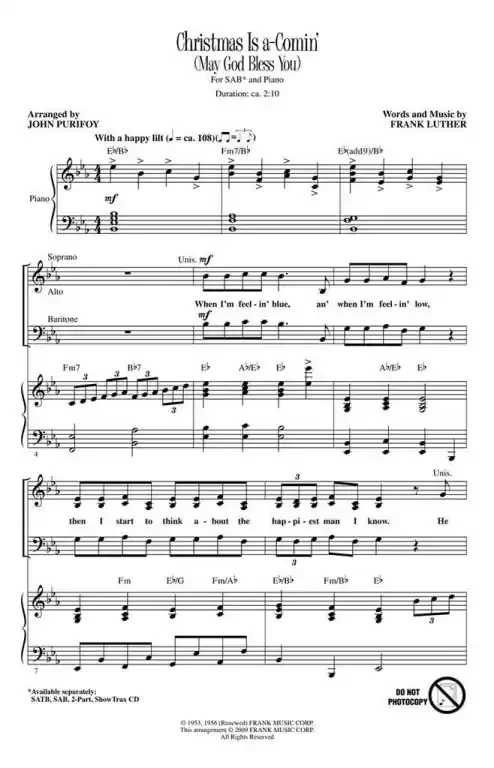 Luther, Frank Christmas Is A-Comin‘ May God Bless You