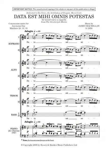 MacMillan, James Data est mihi omnis potestas