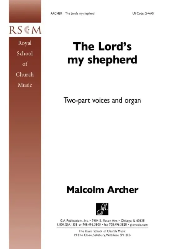 Malcolm Archer Lord‘s My Shepherd, The Gemischter Chor mit Begleitung