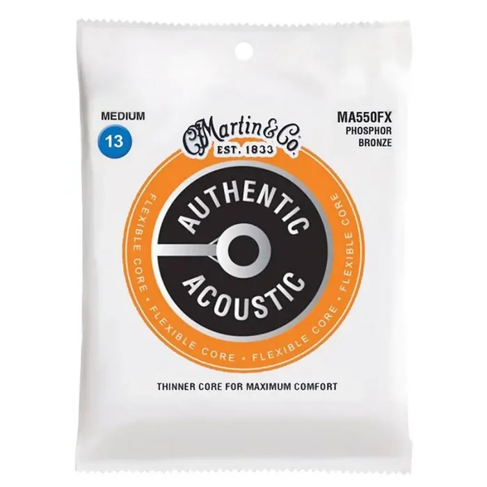 Martin Authentic Acoustic Flexible Core string set, 92/8 phosphor bronze, medium, 013-017-026-035-045-056