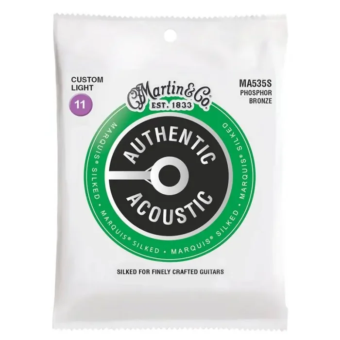 Martin Authentic Acoustic Silked string set phosphor bronze, custom light