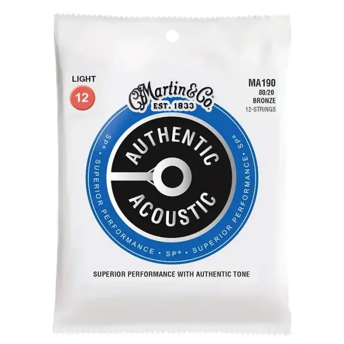 Martin Authentic Acoustic string set 12-string 80/20 bronze, light