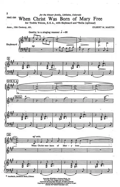 Martin, Gilbert When Christ Was Born Of Mary Free