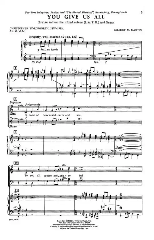 Martin, Gilbert You Give Us All