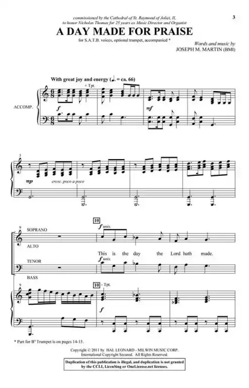 Martin, Joseph M. A Day Made for Praise