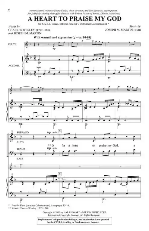 Martin, Joseph M. A Heart to Praise My God