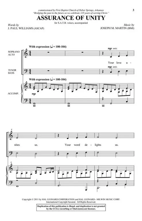 Martin, Joseph M. Assurance of Unity