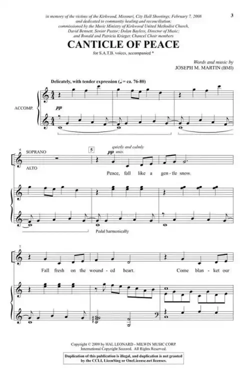 Martin, Joseph M. Canticle of Peace