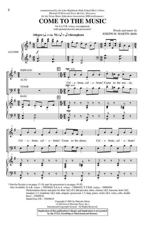 Martin, Joseph M. Come to the Music