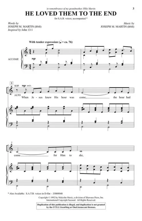 Martin, Joseph M. He Loved Them to the End