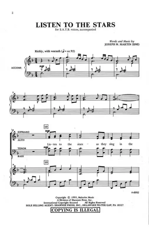 Martin, Joseph M. Listen to the Stars from The Voices of Christmas