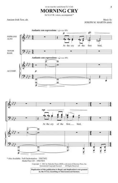 Martin, Joseph M. Morning Cry from A Time for Alleluia!