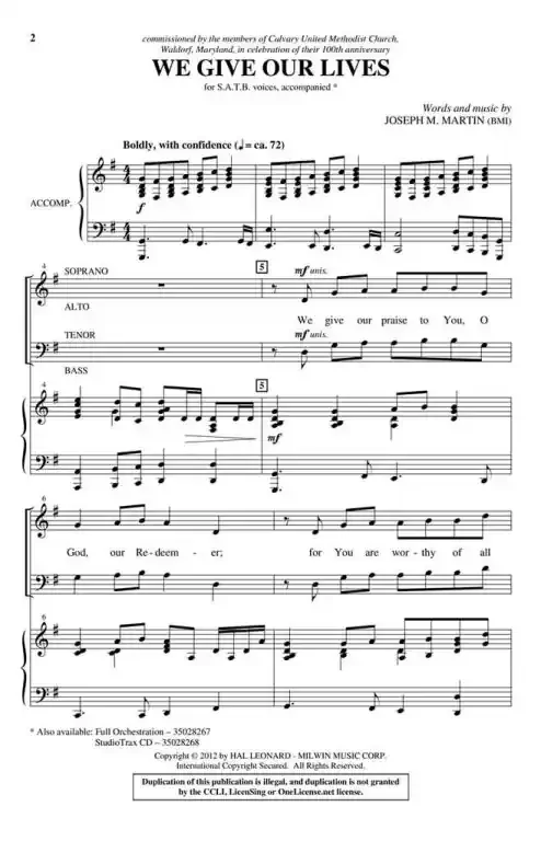 Martin, Joseph M. We Give Our Lives