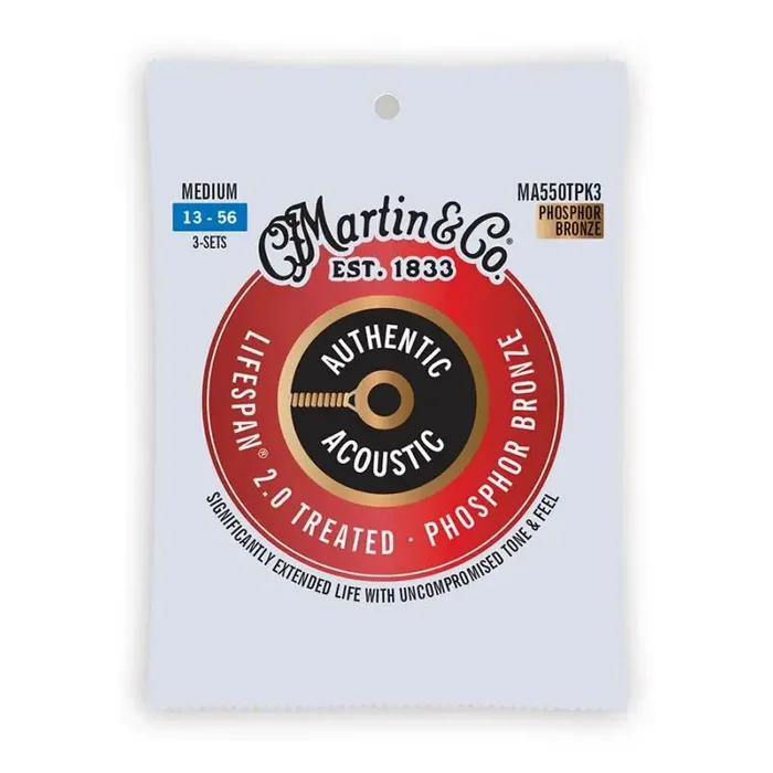 Martin Lifespan 2.0 string set 3 PACK phosphor bronze, medium 013-017-026-035-045-056