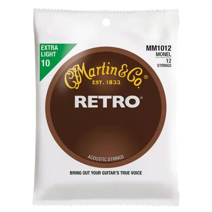 Martin Retro Acoustic string set 12-string monel wound, extra light