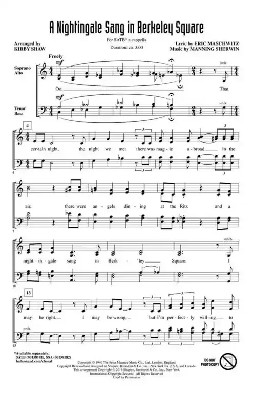 Maschwitz, Eric A Nightingale Sang in Berkeley Square