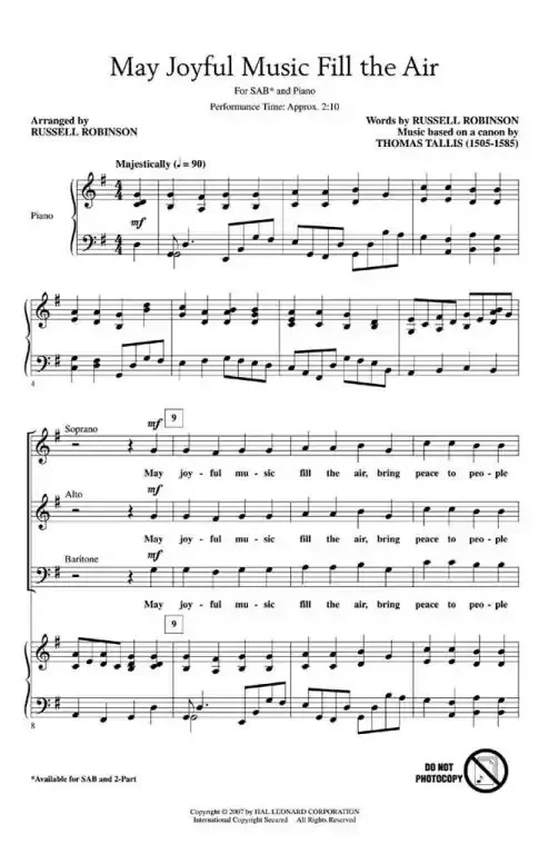 May Joyful Music Fill the Air