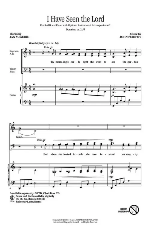 McGuire, Jan I Have Seen the Lord