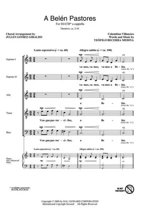 Medina, Teófilo Becerra A Belén Pastores