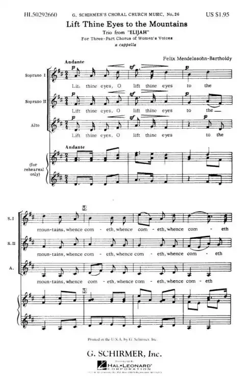 Mendelssohn-Bartholdy, Felix Lift Thine Eyes To The Mountains