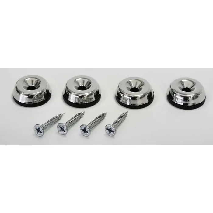 Metal Amp Glides with rubber insert, set of 4 incl. screws