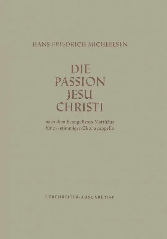 Micheelsen, Hans Friedrich Matthäus-Passion
