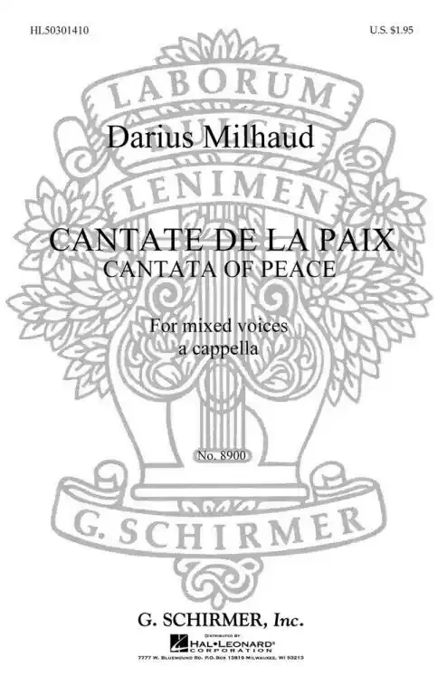 Milhaud, Darius Cantate De La Paix