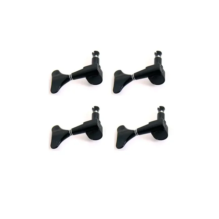 Mini Bass Machine Heads, Black Chrome / 4-in-Line (left)