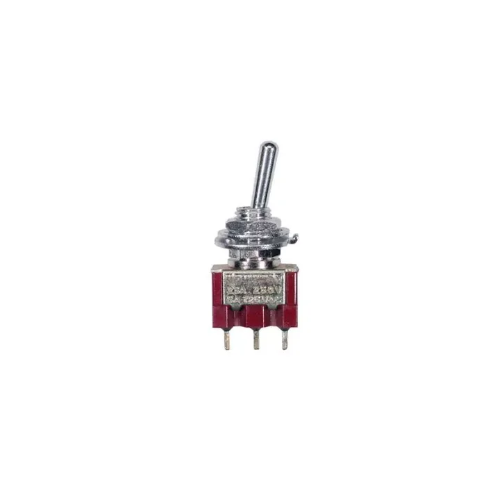 Mini toggle switch 2-way, on-on, 1-pole, nickel