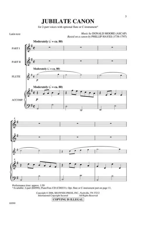 Moore, Donald Jubilate Canon