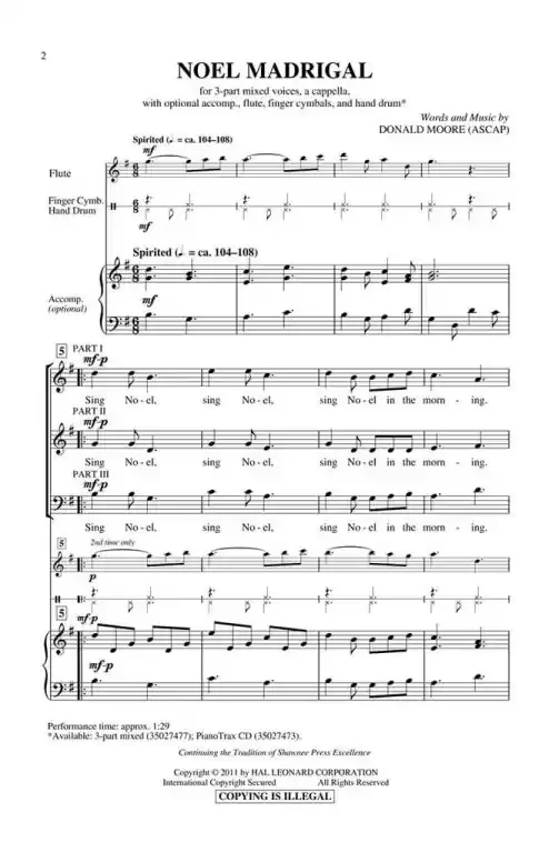 Moore, Donald Noel Madrigal