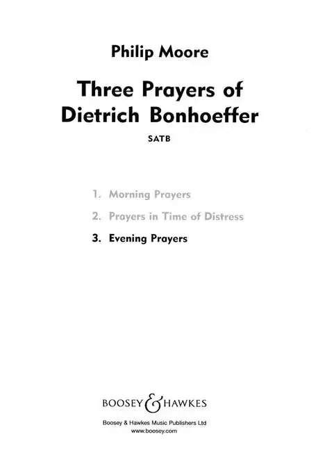 Moore, Philip Three Prayers of Dietrich Bonhoeffer