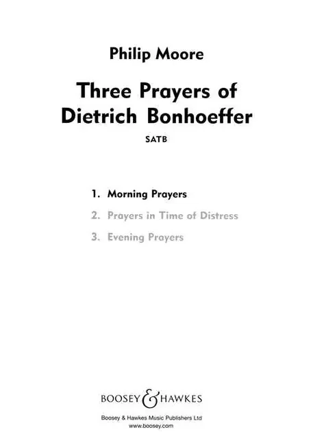 Moore, Philip Three Prayers of Dietrich Bonhoeffer