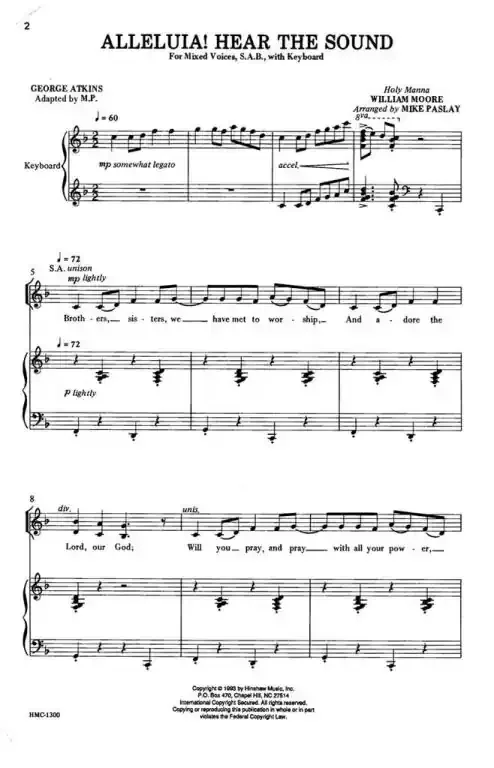 Moore, William Alleluia! Hear The Sound