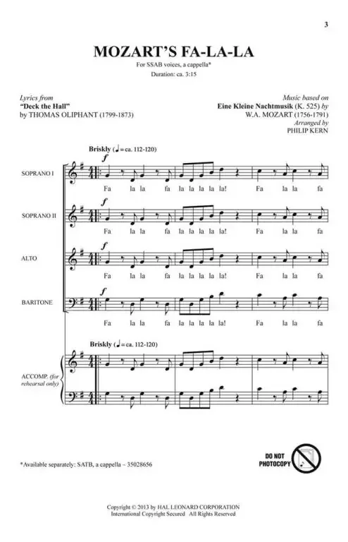 Mozart, Wolfgang Amadeus Mozart‘s Fa-la-la