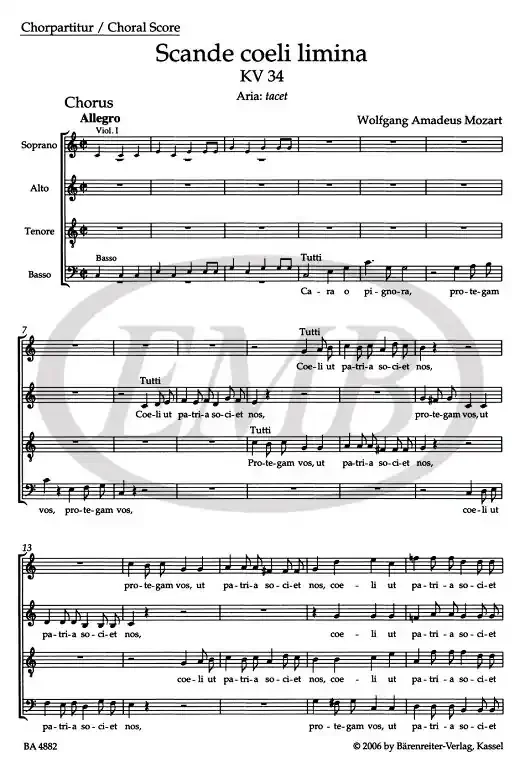 Mozart, Wolfgang Amadeus Scande coeli limina