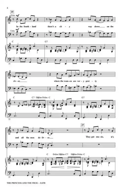 Newman, Randy The Princess and the Frog (Choral Medley) SATB