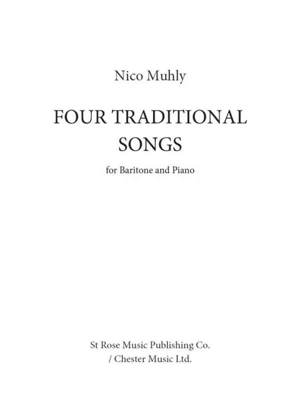 Nico Muhly Four Traditional Songs Gesang mit Klavier