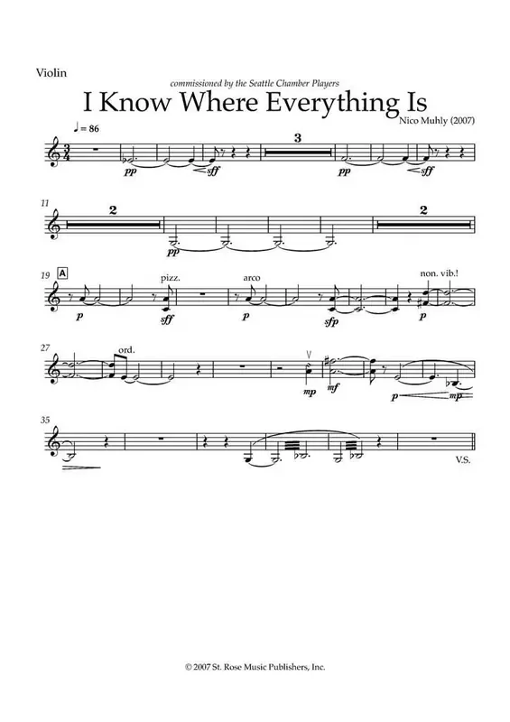 Nico Muhly I Know Where Everything Is Kammerensemble