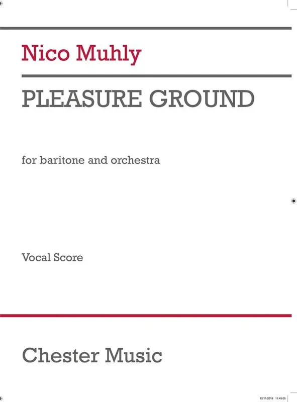 Nico Muhly Pleasure Ground Gesang mit Klavier