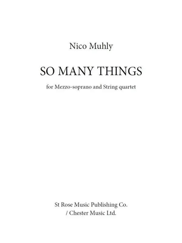 Nico Muhly So Many Things Kammerensemble