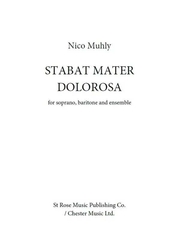 Nico Muhly Stabat Mater Dolorosa Kammerensemble