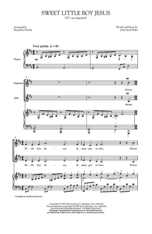 Niles, John Jacob Sweet Little Boy Jesus
