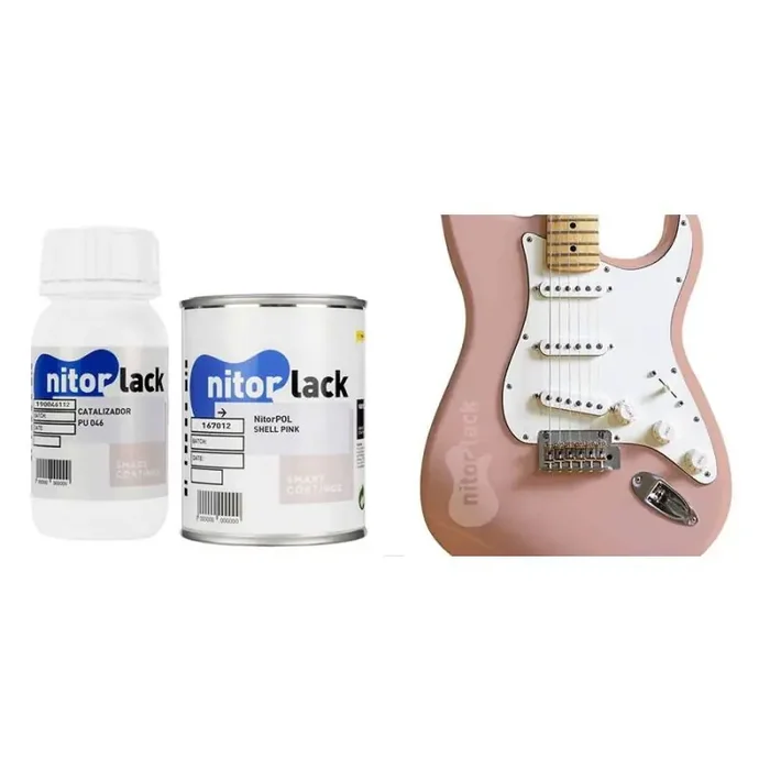 NitorLACK NitorPOL polyurethane paint shell pink – 500ml can + 250ml hardener