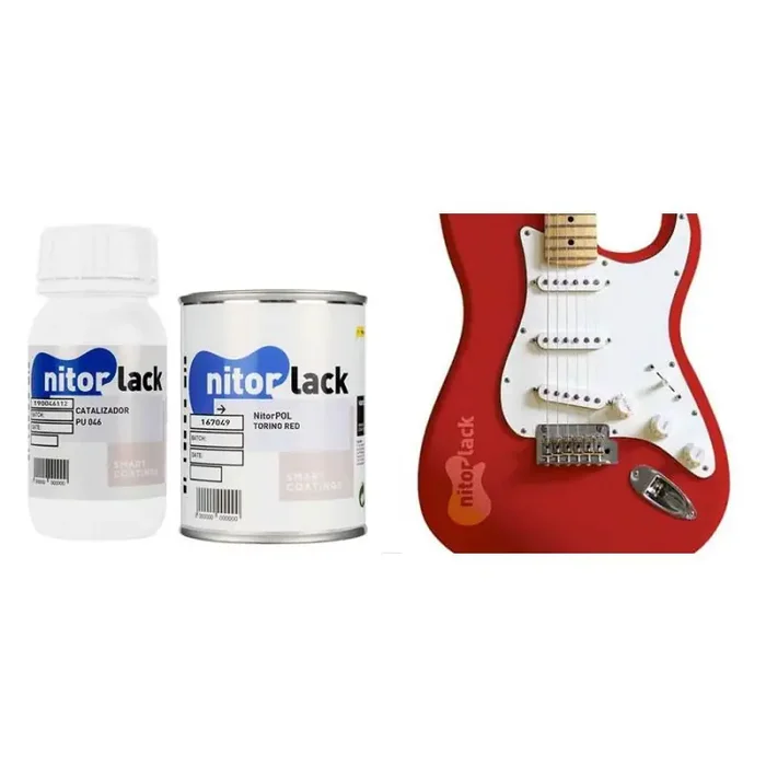 NitorLACK NitorPOL polyurethane paint torino red – 500ml can + 250ml hardener