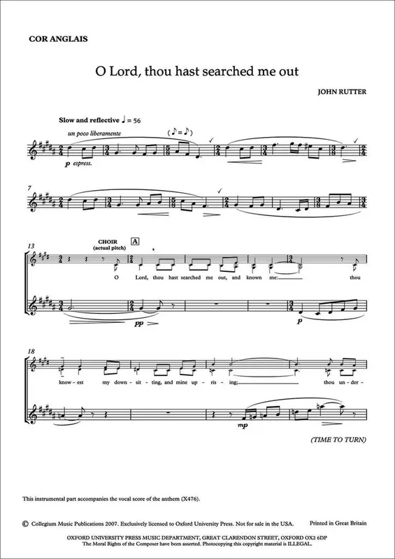 O Lord Thou Hast Searched Me Out Gemischter Chor mit Begleitung